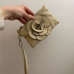 Elegant Cream Floral Clutch